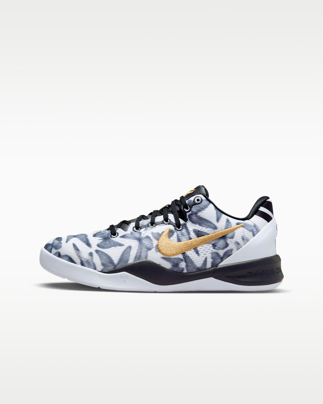 Kobe VIII Big Kids' Basketball Shoes - White/Black/Metallic Gold