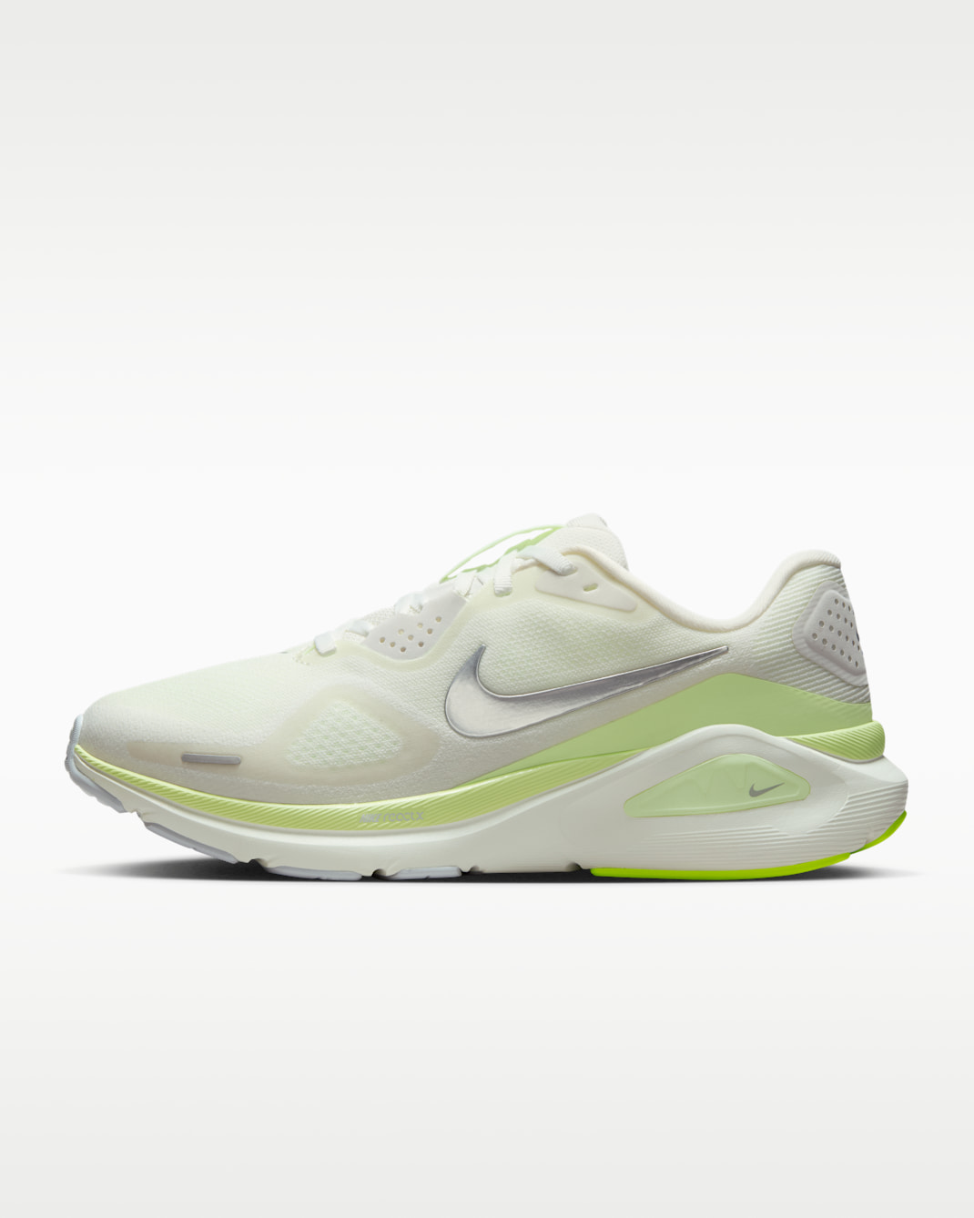 Nike Structure 26 女款路跑鞋 (特寬) - Summit White/Barely Volt/Sail/Chrome