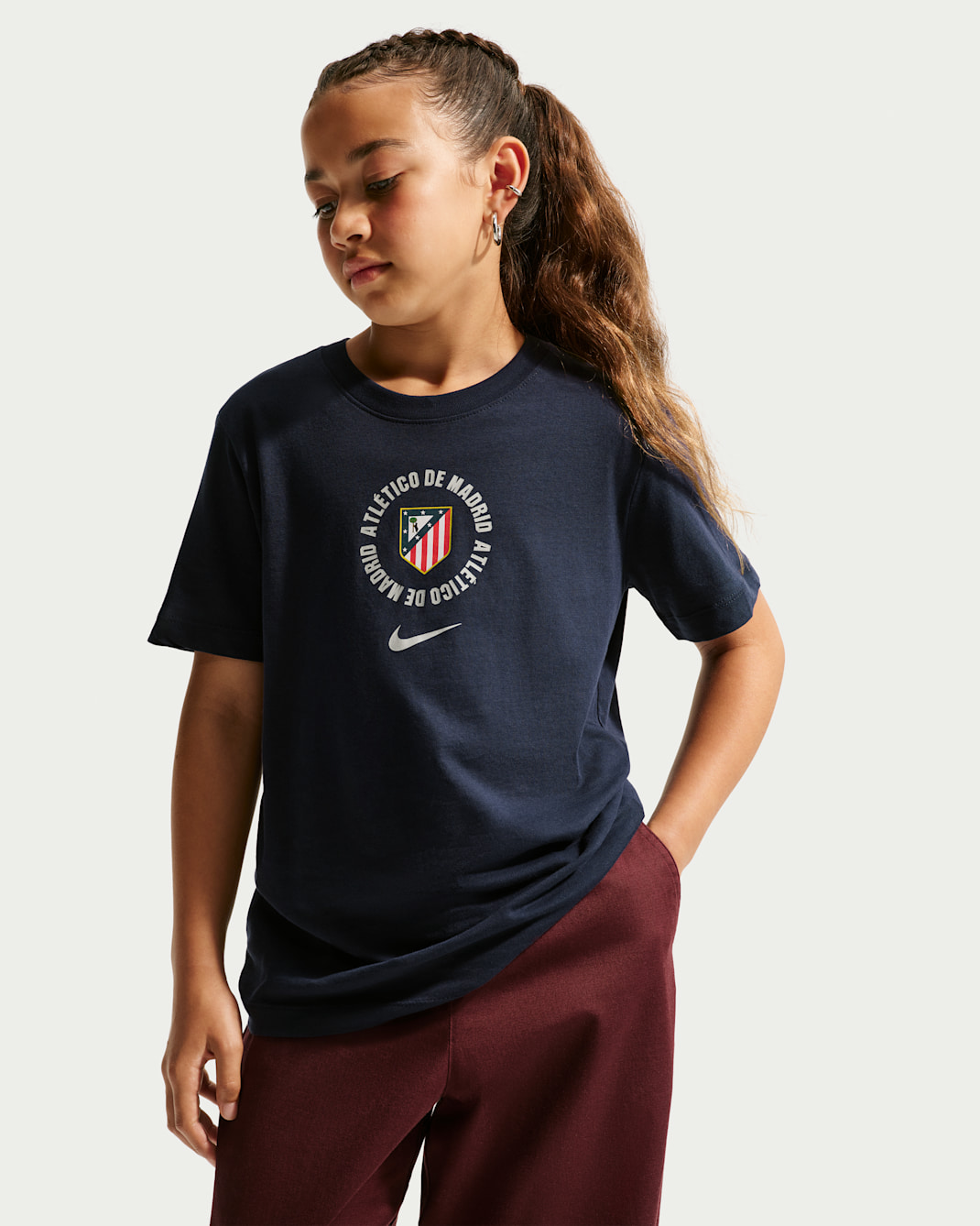 Atlético Madrid Older Kids' Nike Football T-Shirt - Obsidian