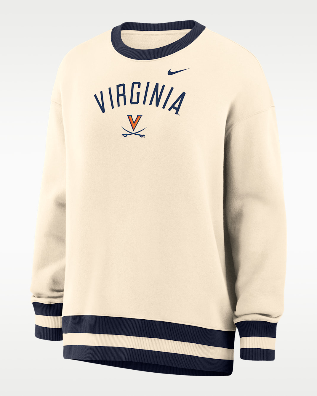 Nike Phoenix (Virginia) Women's Oversized Crew-Neck Sweatshirt - Natural/College Navy