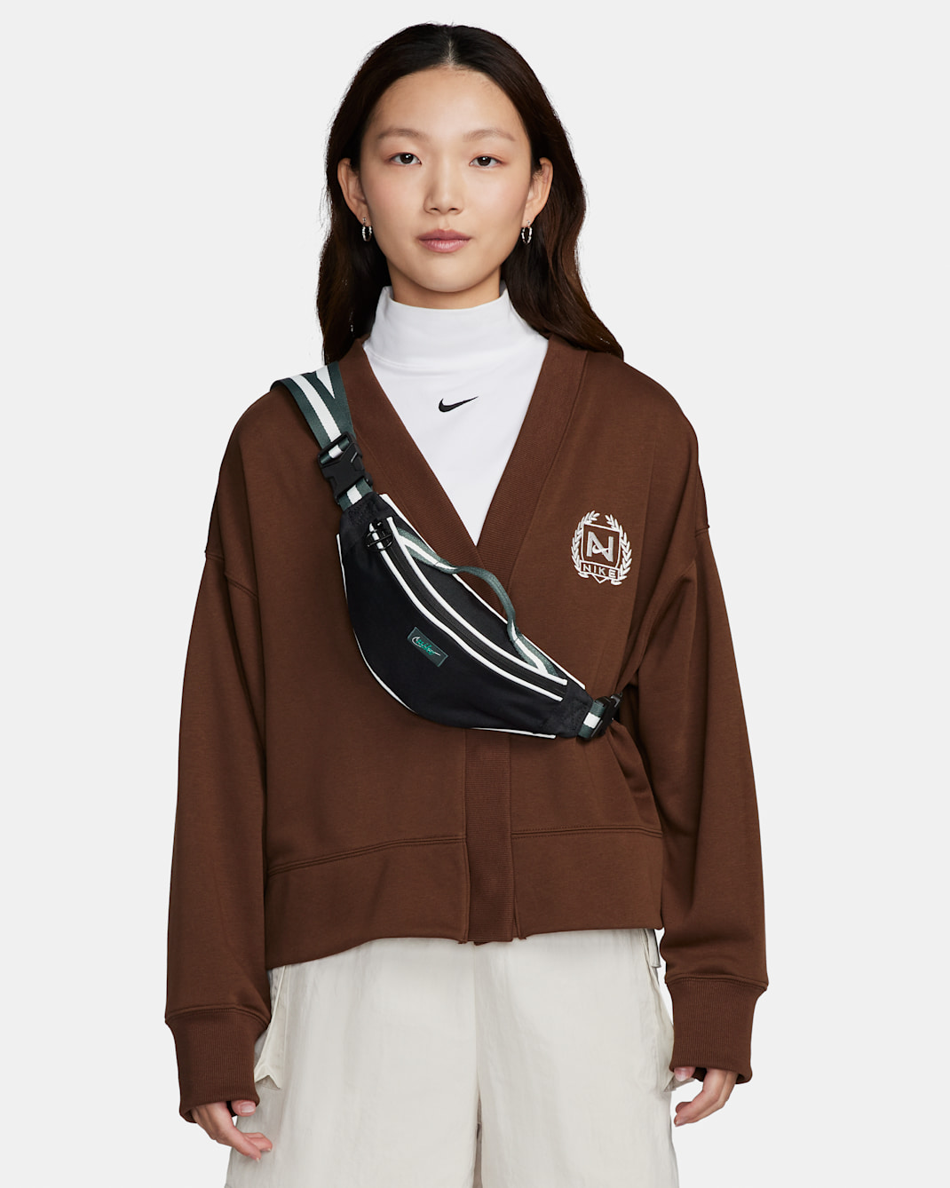 Nike Heritage Retro Hip Pack (Small, 1L) - Black/Vintage Green/Stadium Green