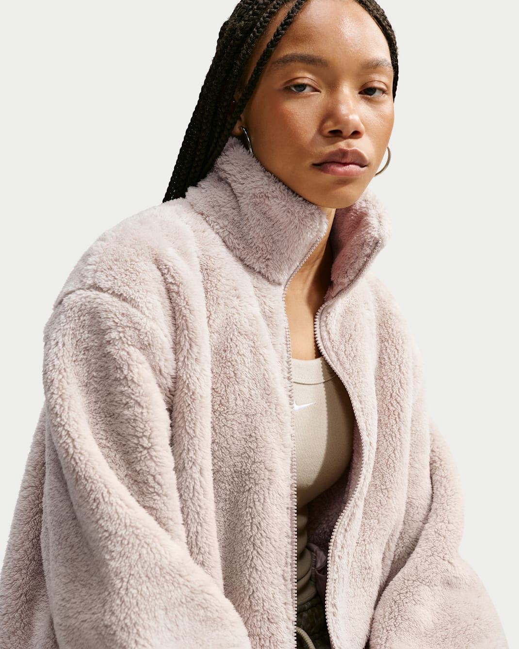 Nike Sportswear Essential Women's High-Pile Fleece Jacket - Cream II/Sail