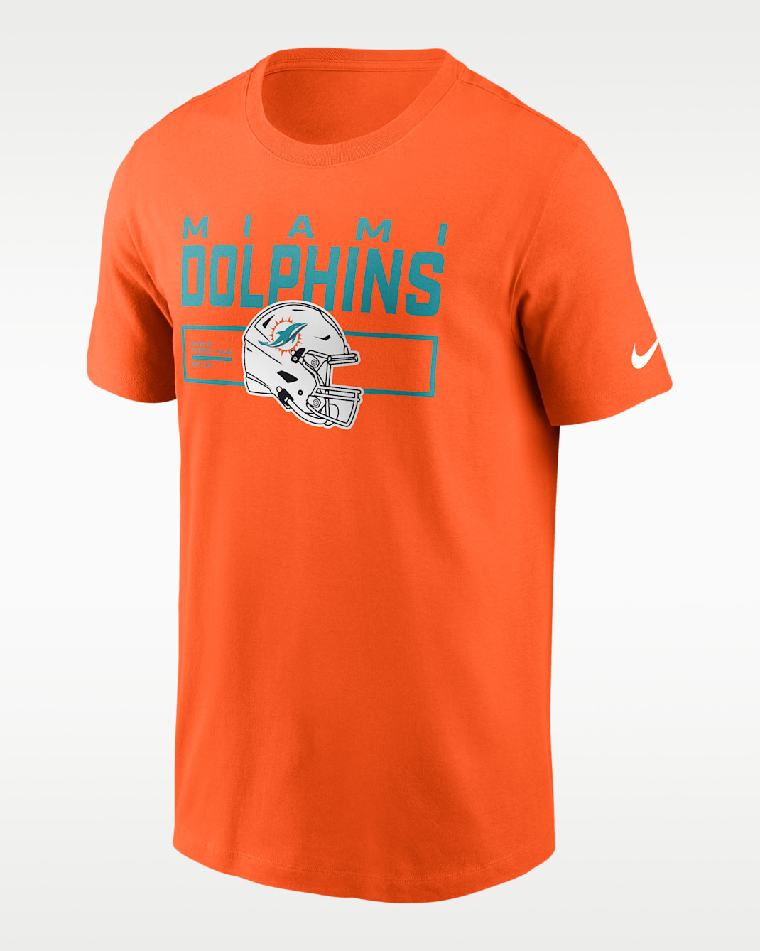 Playera Nike de la NFL para hombre Miami Dolphins Helmet Essential - Naranja