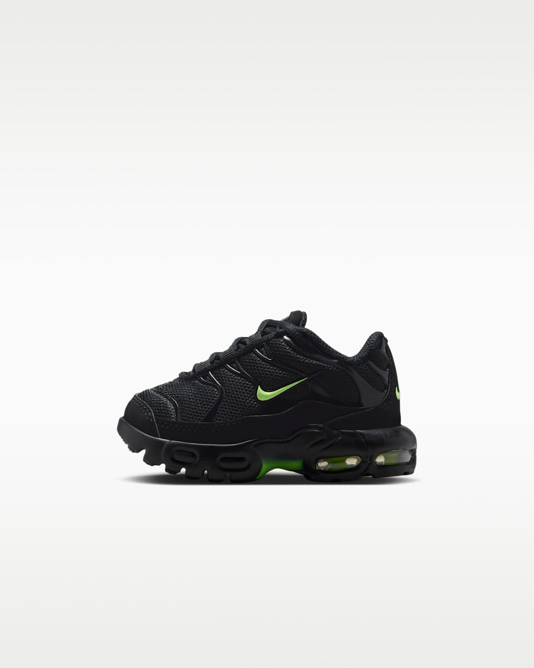 Sko Nike Air Max Plus för baby/små barn - Svart/Svart/Volt Ice