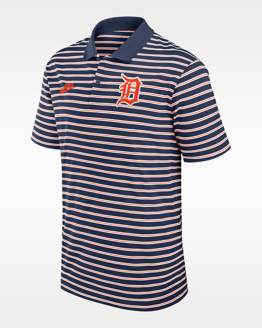 Detroit Tigers Cooperstown Striped Victory Men's Nike Dri-FIT MLB Polo - Navy