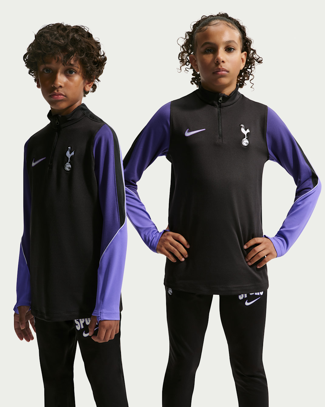 Tottenham Hotspur Strike Third Older Kids' Nike Dri-FIT Football Knit Drill Top - Black/Psychic Purple/Black/White