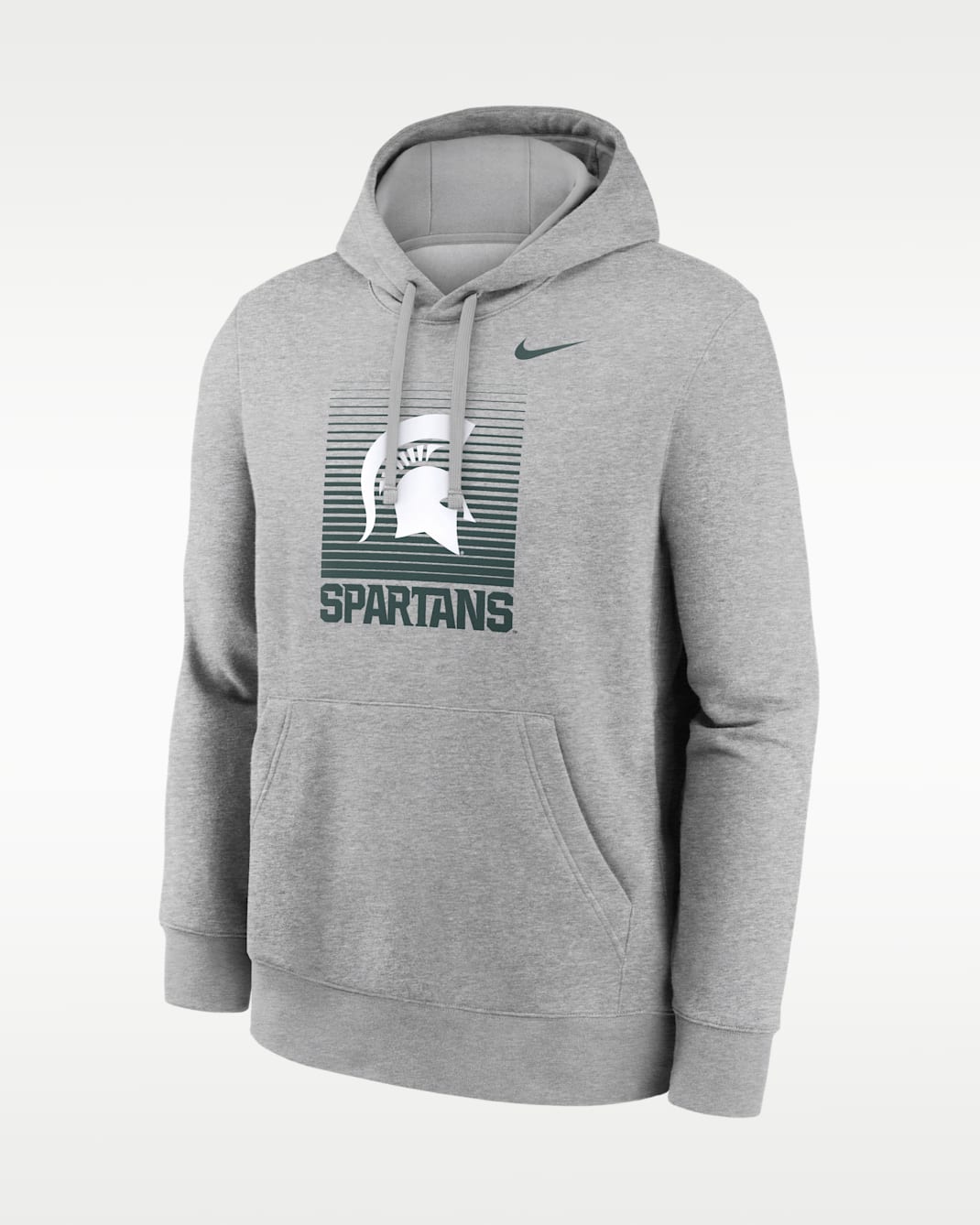 Sudadera con gorro sin cierre universitaria Nike para hombre Michigan State Primetime - Gris jaspeado