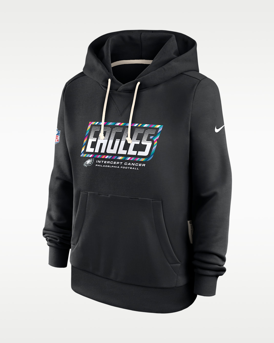 Philadelphia Eagles Crucial Catch Standard Issue Women's Nike Dri-FIT NFL Pullover Hoodie - Black