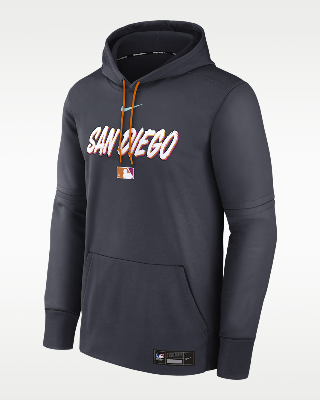 San Diego Padres Authentic Collection City Connect Men's Nike Therma MLB Pullover Hoodie - Black