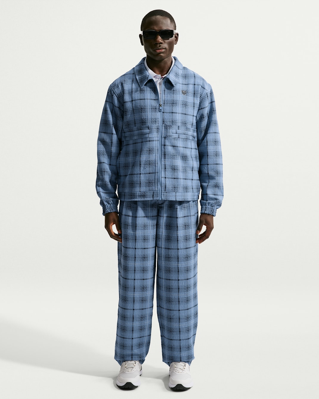 Nike Tartan Men's Loose Golf Trousers - Work Blue/Black