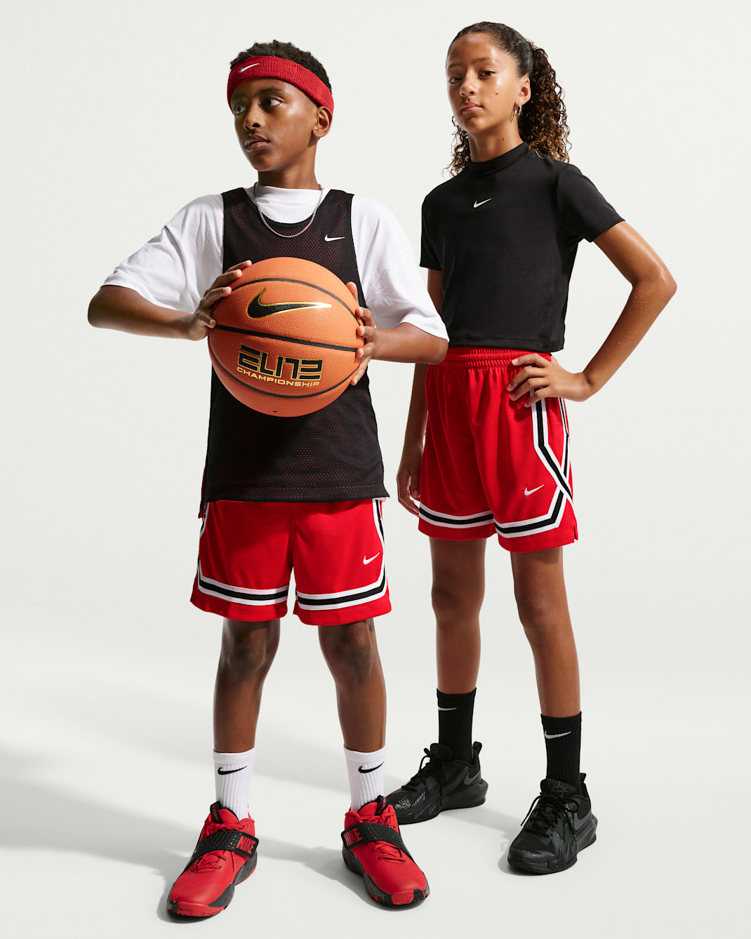 Nike Crossover Big Kids' Dri-FIT 5" Basketball Shorts - University Red/White