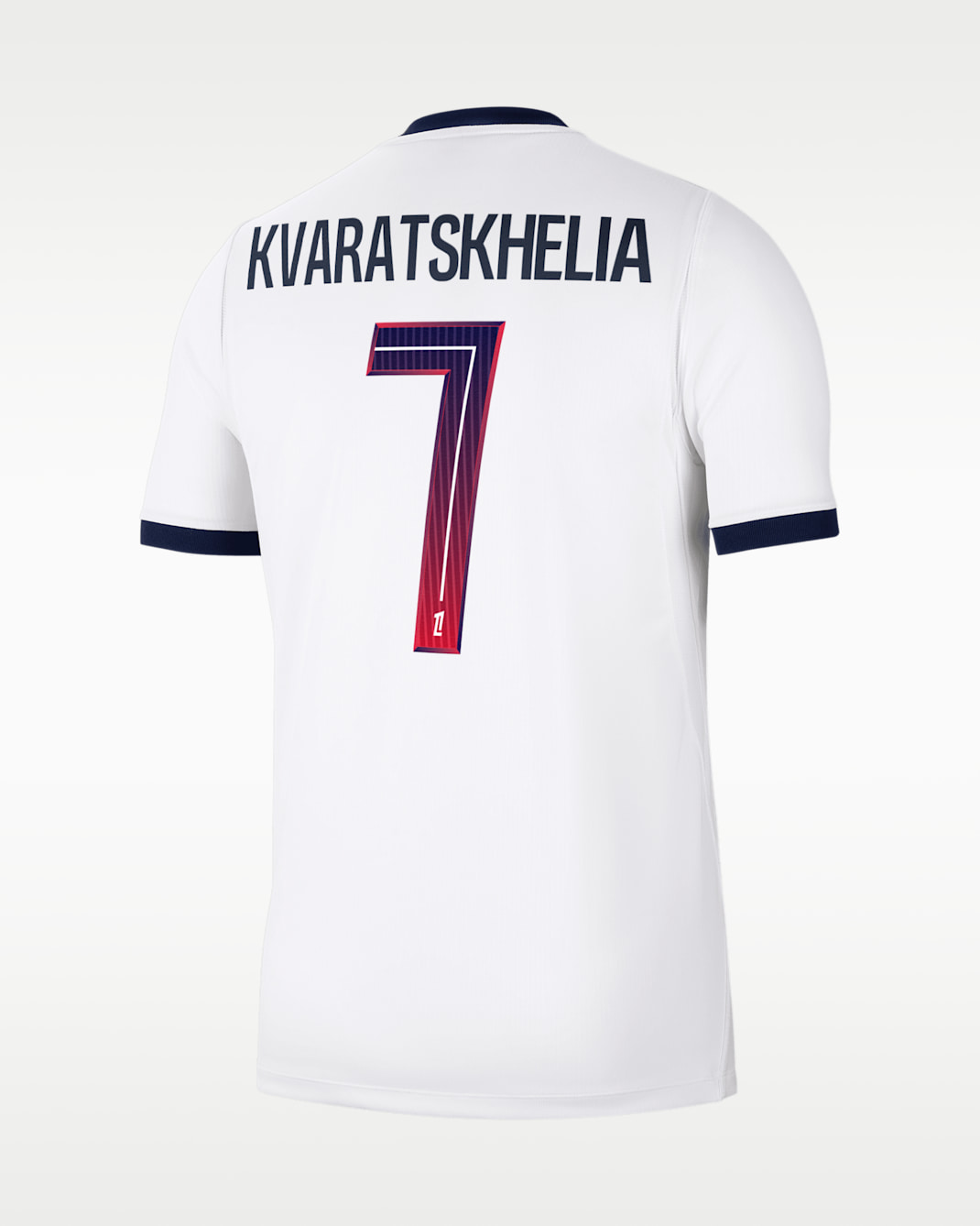 Khvicha Kvaratskhelia Paris Saint-Germain 2026/27 Stadium Away Men's Nike Dri-FIT Soccer Jersey - White/Red/Blue