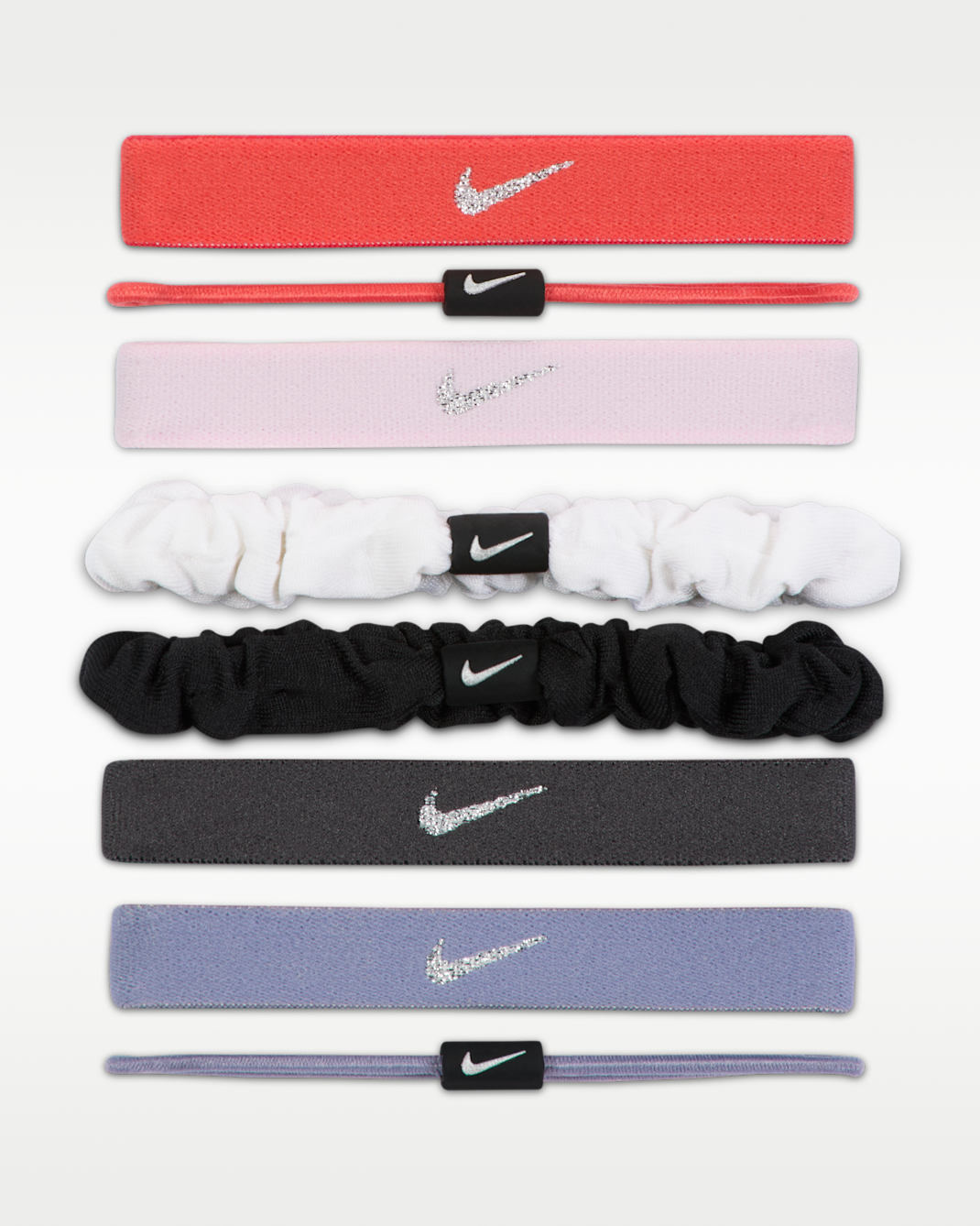 Nike Flex Classic Women's Mixed Hair Ties - Ember Glow/Thunder Grey/Metallic Silver
