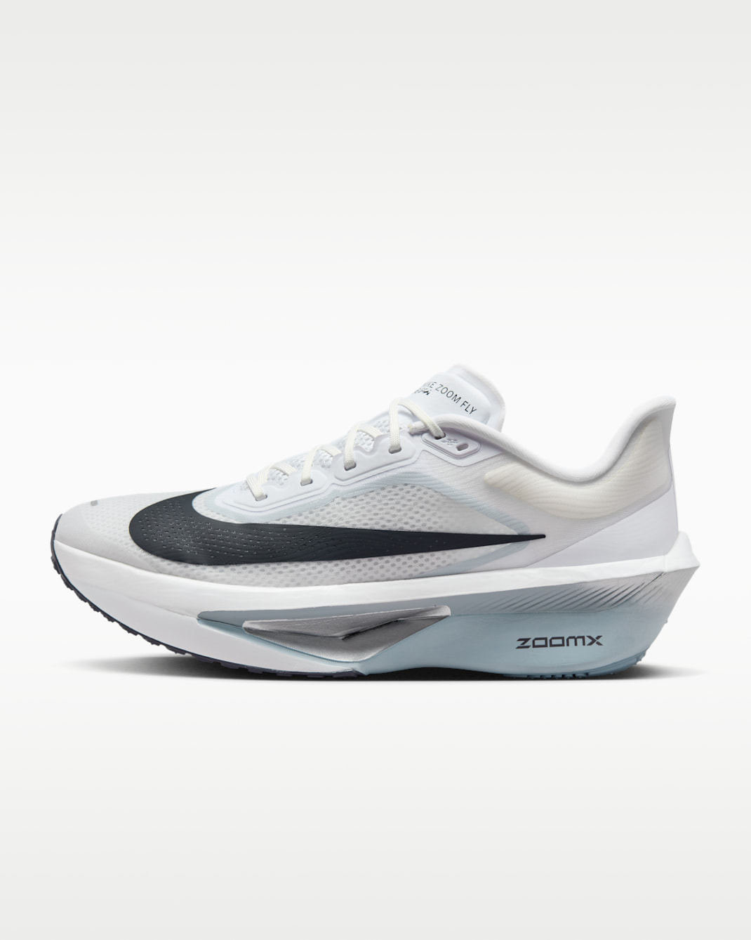 Nike Zoom Fly 6 Men's Road Racing Shoes - White/Pure Platinum/Obsidian Mist/Gridiron