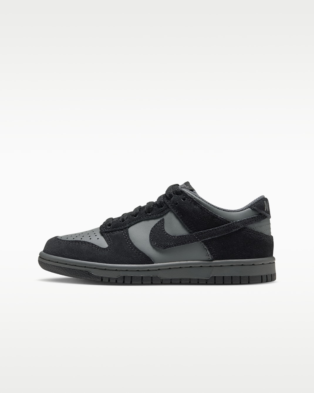 Tenis para niños grandes Nike Dunk Low Suede - Gris hierro/Negro