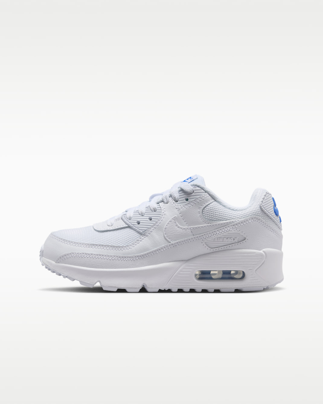 Nike Air Max 90 sko til store barn - Hvit/Hvit/Blue Crystal