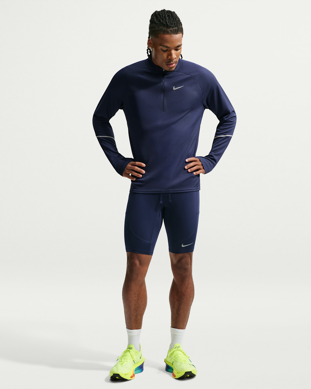 Nike Stride Men's Dri-FIT 1/2-Length Running Tights - Midnight Navy
