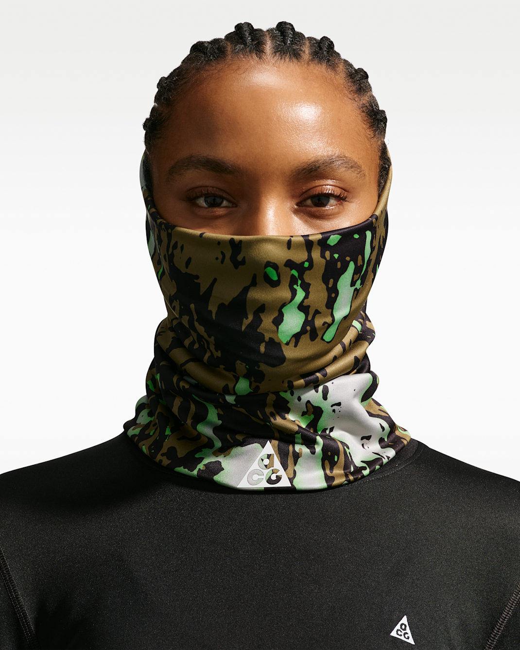 Nike ACG "Happy Arachnid" Reversible Neck Wrap - Olive Flak/Mean Green/Summit White