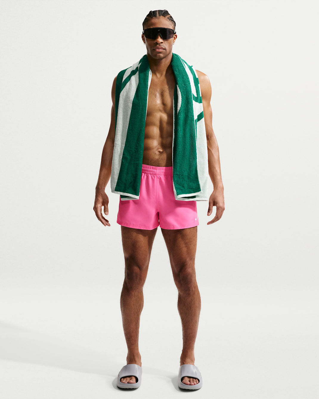 Shorts de playa o alberca con forro de ropa interior para hombre de 7.6 cm Natación Nike Breaker Essential - Rosa resplandor/Rosa resplandor/Negro/Blanco