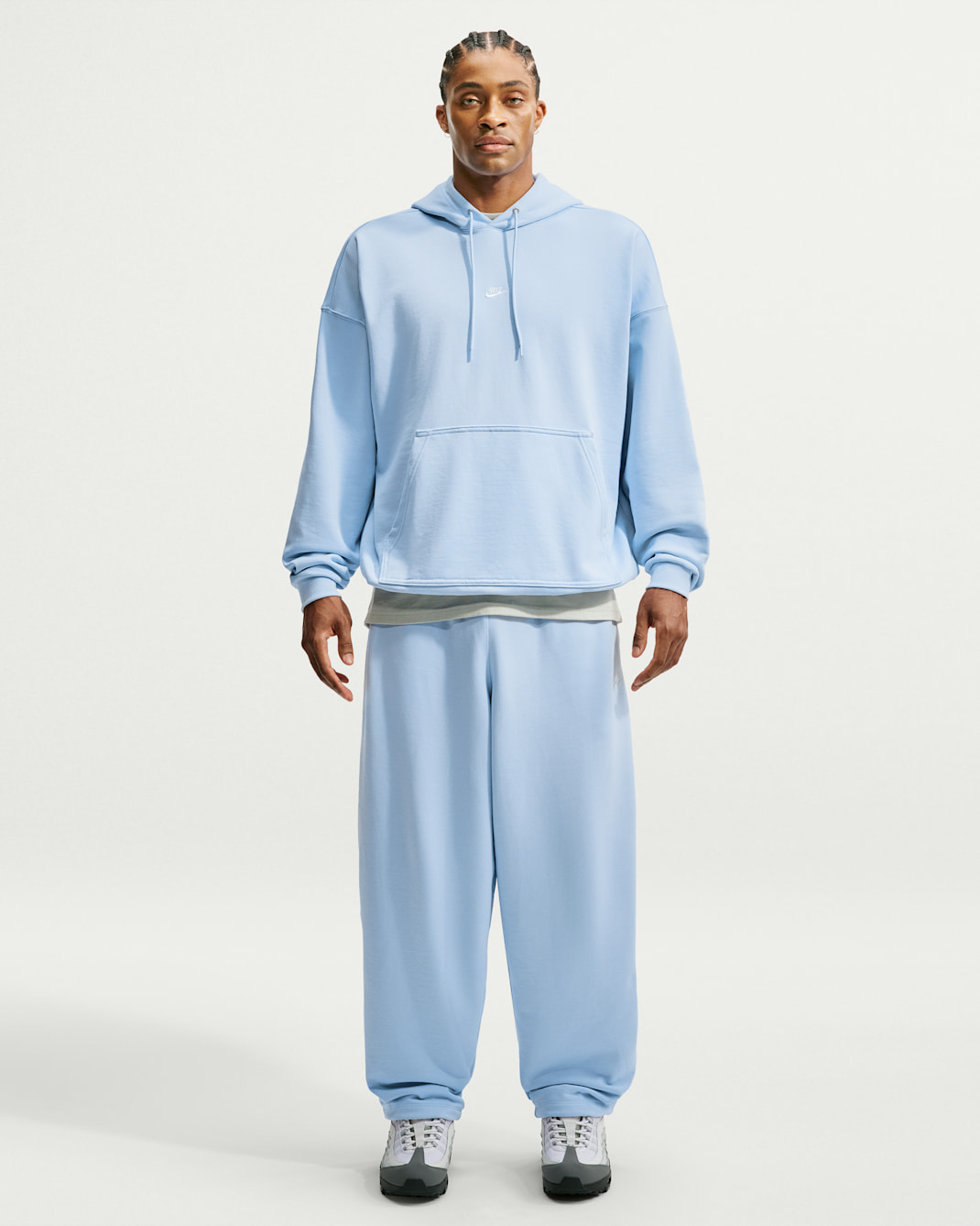Pantaloni oversize in French Terry Nike Sportswear Club – Uomo - Hydrogen Blue/Hydrogen Blue/Bianco