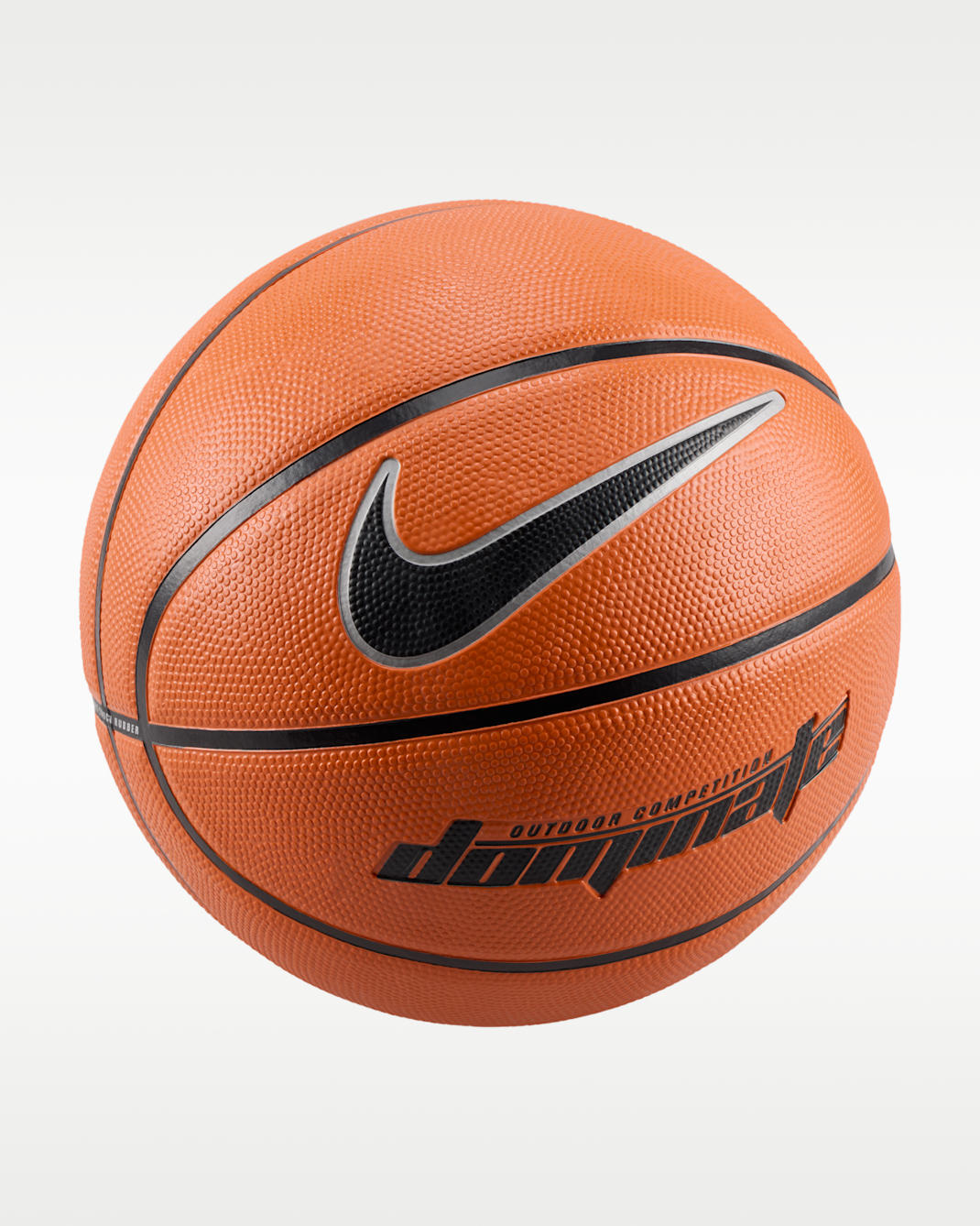 Nike Dominate 8P Basketbal - Oranje/Zwart/Metallic Platinum/Zwart
