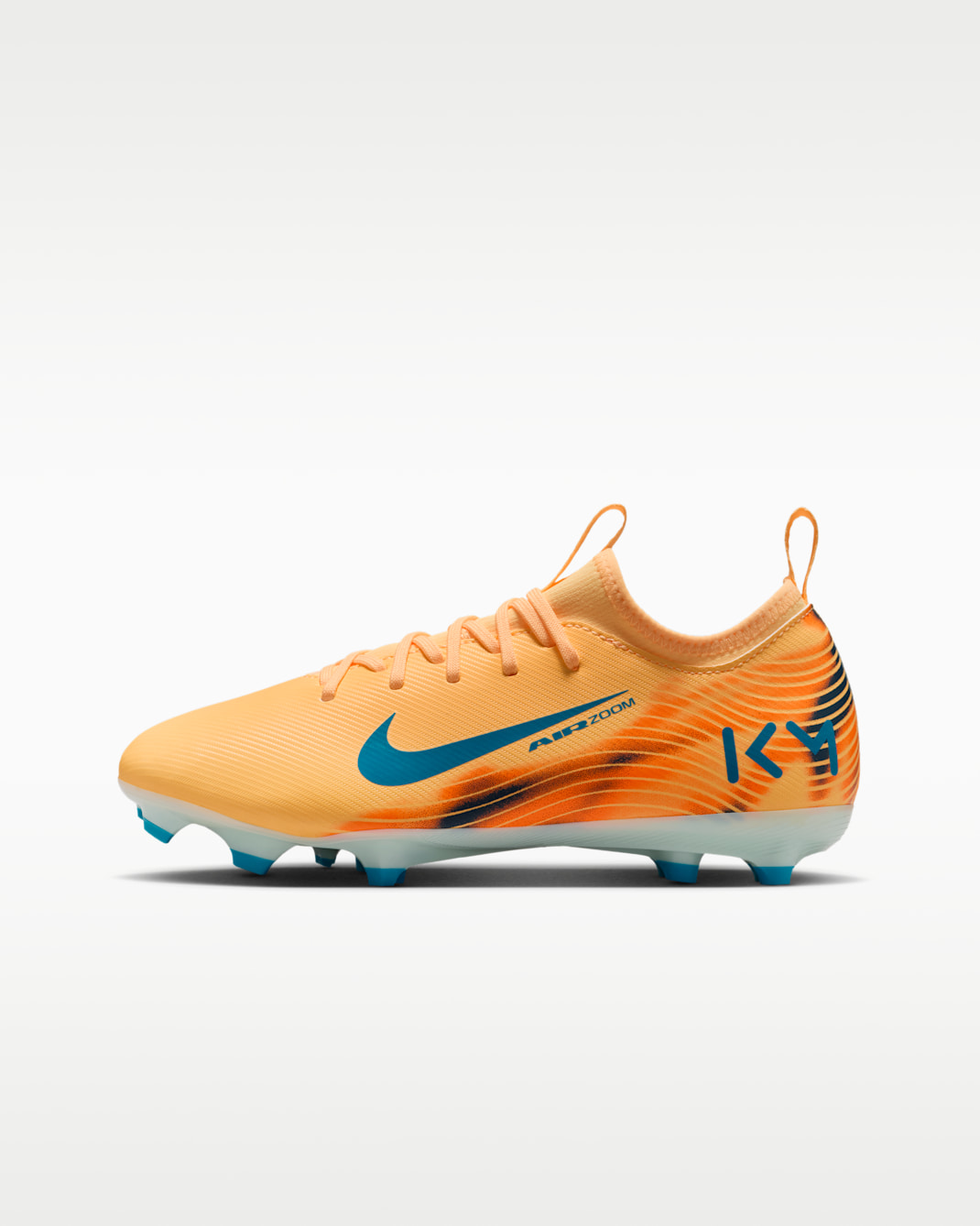 Nike Jr. Mercurial Vapor 16 Academy "Kylian Mbappé" 大童多種場地低筒足球釘鞋 - Melon Tint/Igloo/Neo Turquoise