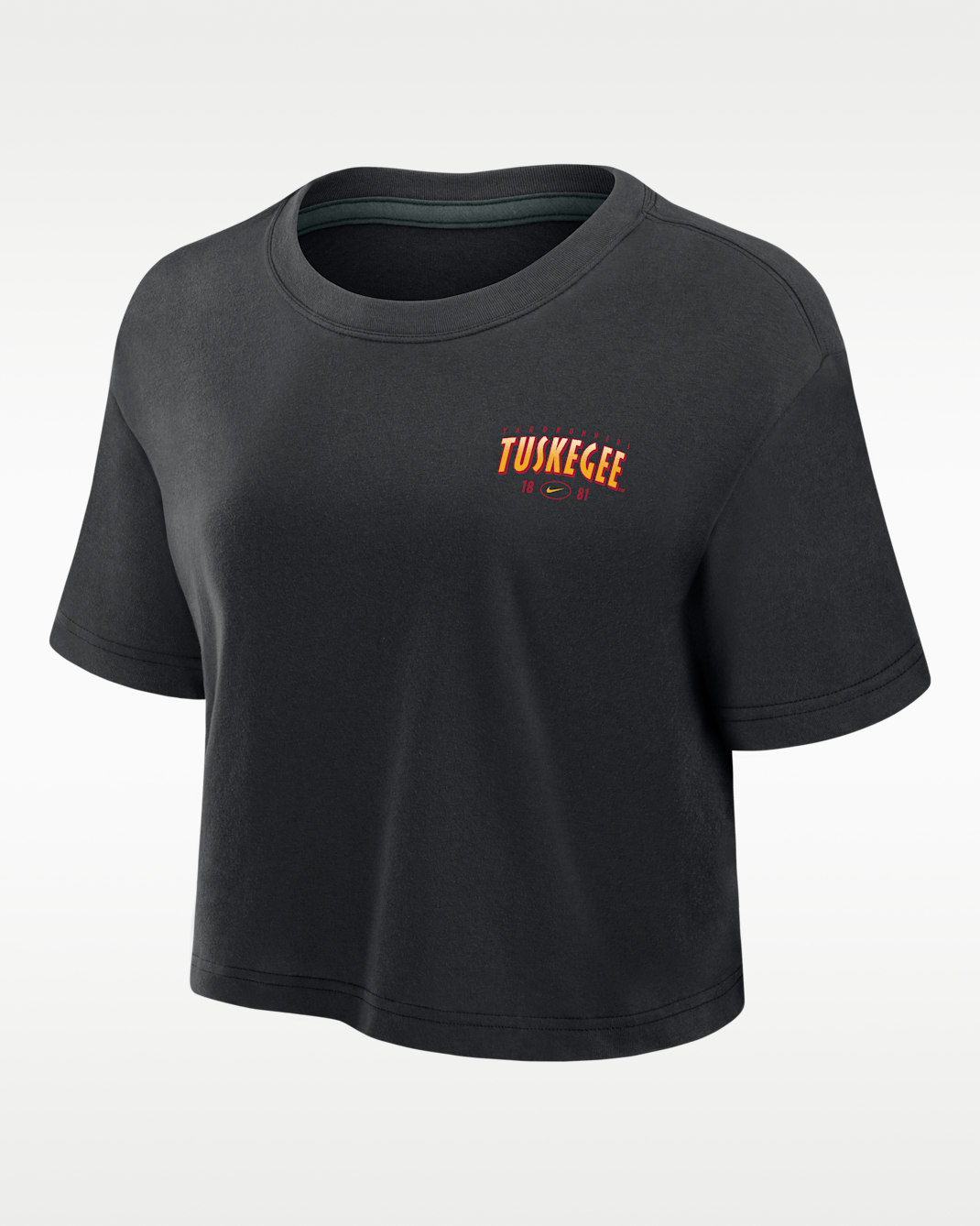 Nike College (Tuskegee University) Women's Dri-FIT Cropped T-Shirt - Black