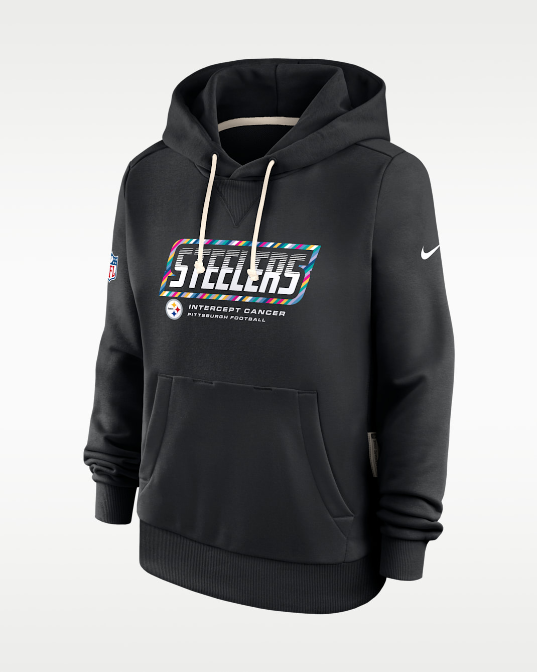 Pittsburgh Steelers Crucial Catch Standard Issue Women's Nike Dri-FIT NFL Pullover Hoodie - Black