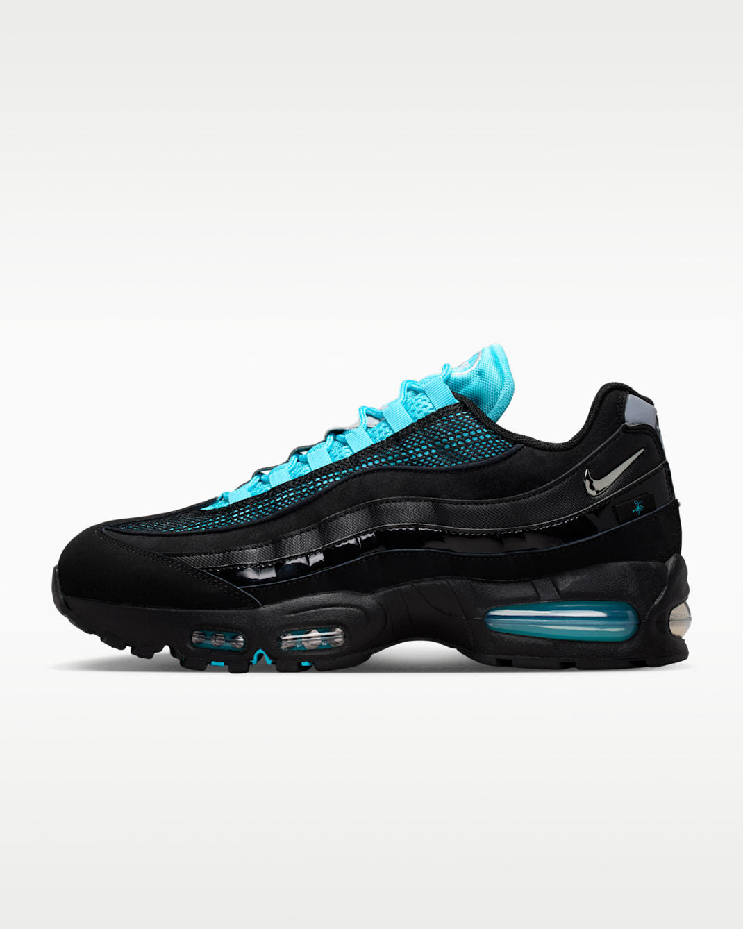Nike Air Max 95 Big Bubble Men's Shoes - Black/Gamma Blue/Metallic Silver/Chrome