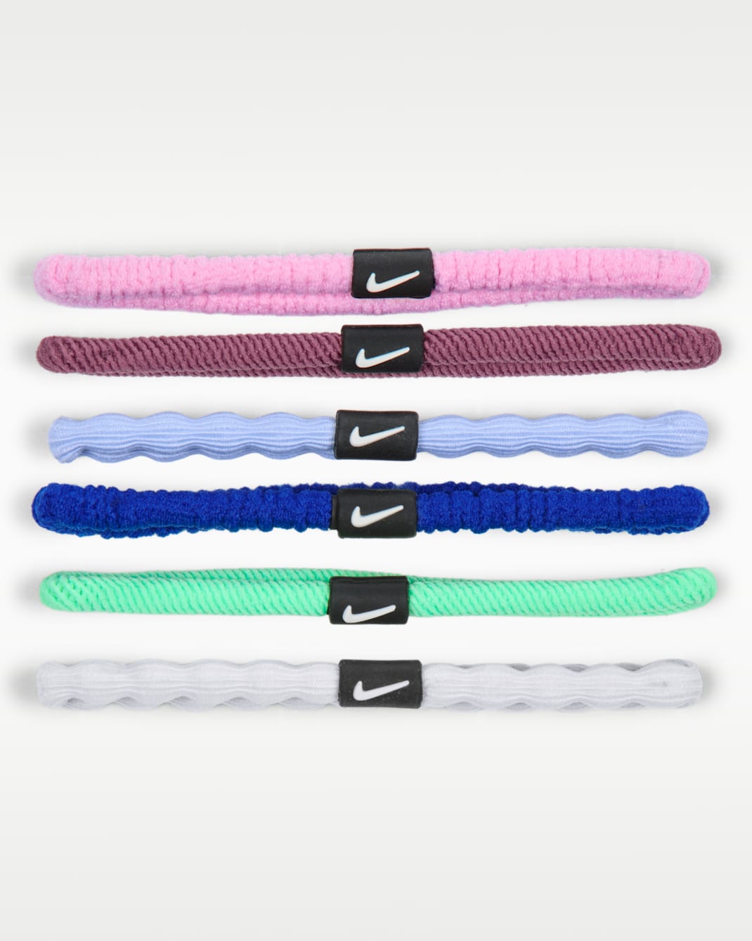 Nike Flex Hair Ties (6 Pack) - Pink Rise/Pink Smoke/White