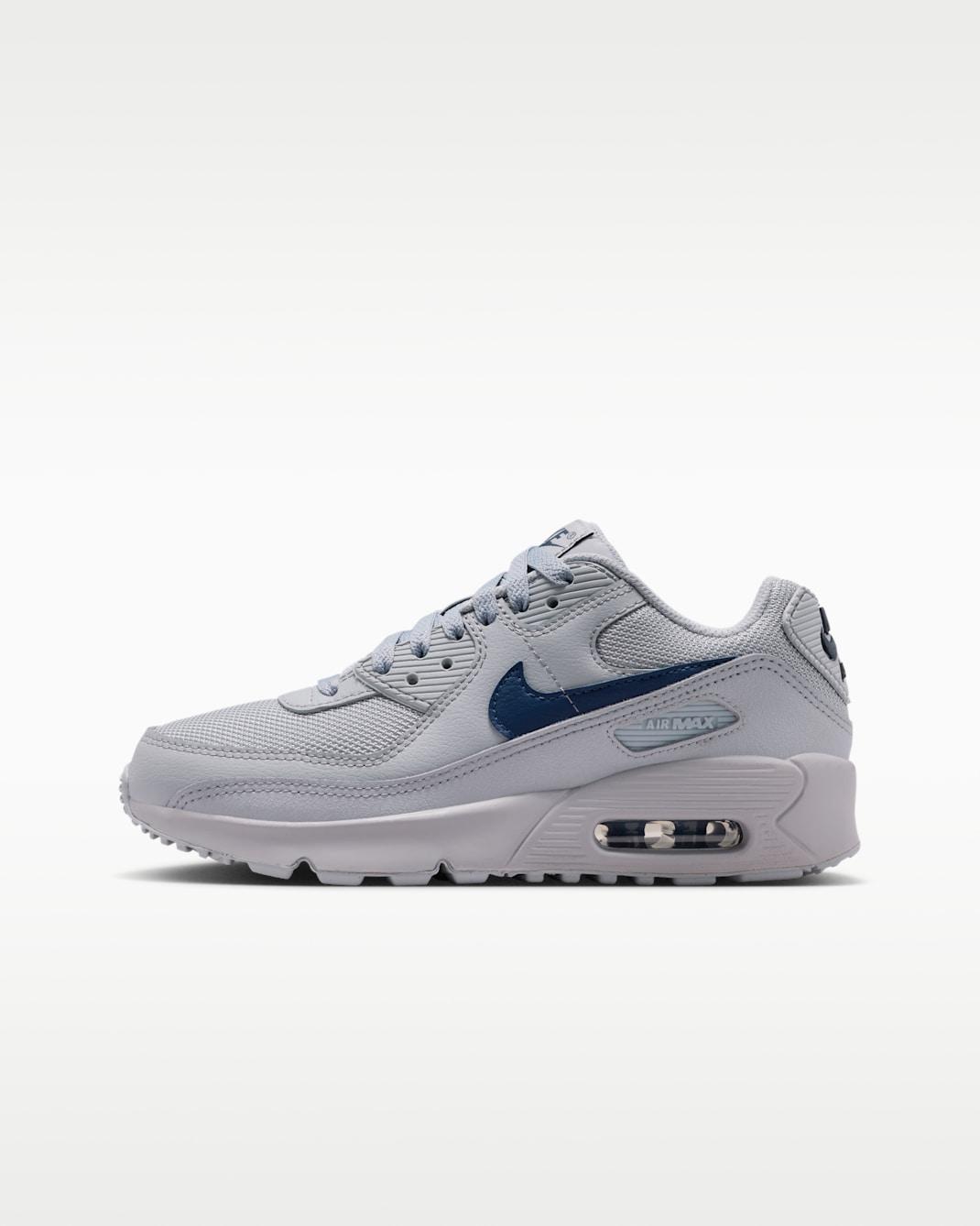Nike Air Max 90 Big Kids' Shoes - Wolf Grey/Wolf Grey/Midnight Navy