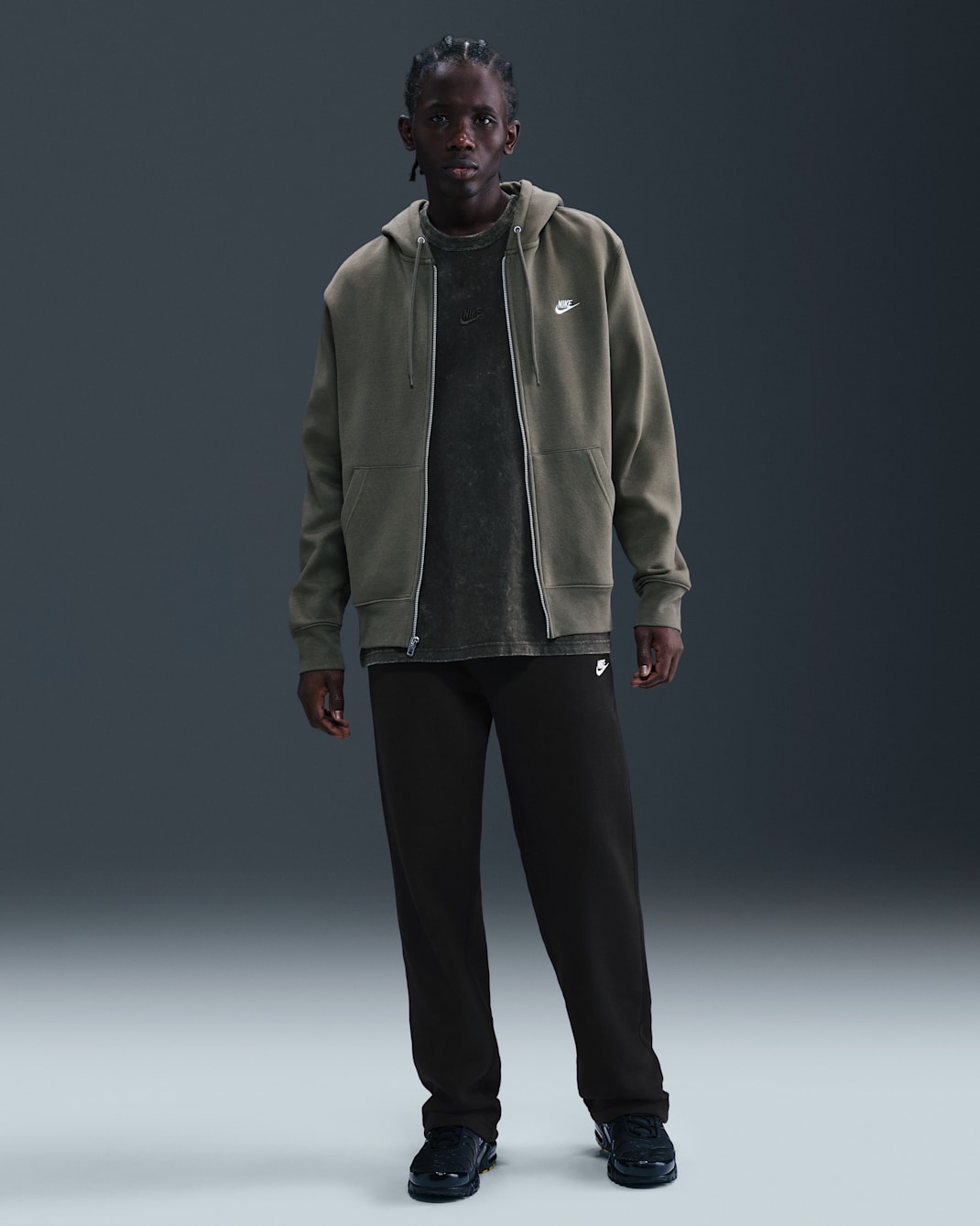 Nike Sportswear Club Men's Fleece Bungee Trousers - Black/Black/White
