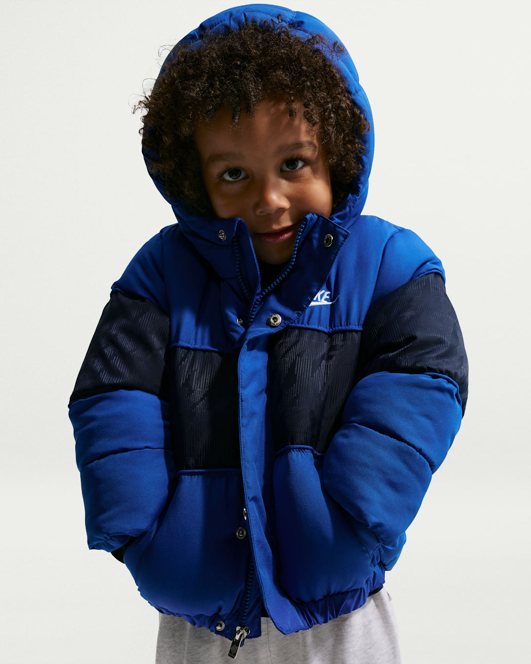 Nike Toddler Jacquard Logo Mixed Media Puffer Jacket