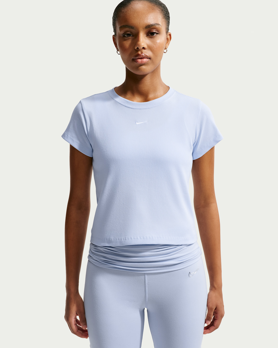Nike Sportswear Women's Tight Ribbed Short-Sleeve T-Shirt - Hydrogen Blue