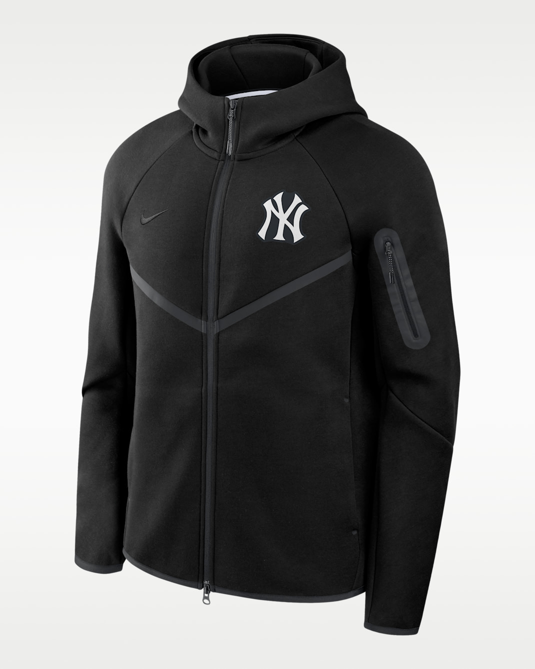 New York Yankees Tech Fleece Windrunner Men's Nike MLB Full-Zip Hooded Jacket - Black