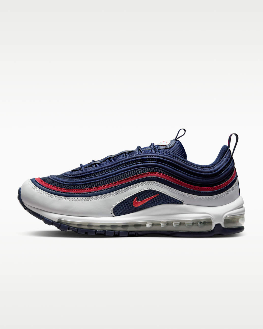 Nike Air Max 97 男鞋 - Midnight Navy/Obsidian/Photon Dust/Track Red