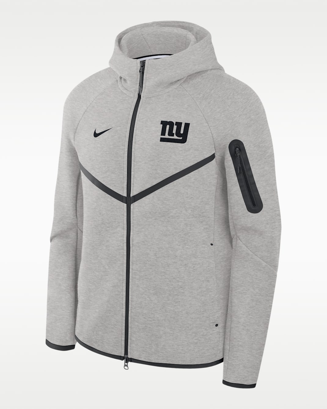 New York Giants Top Billing Tech Fleece Windrunner Men's Nike NFL Full-Zip Hooded Jacket - Grey Heather/Black