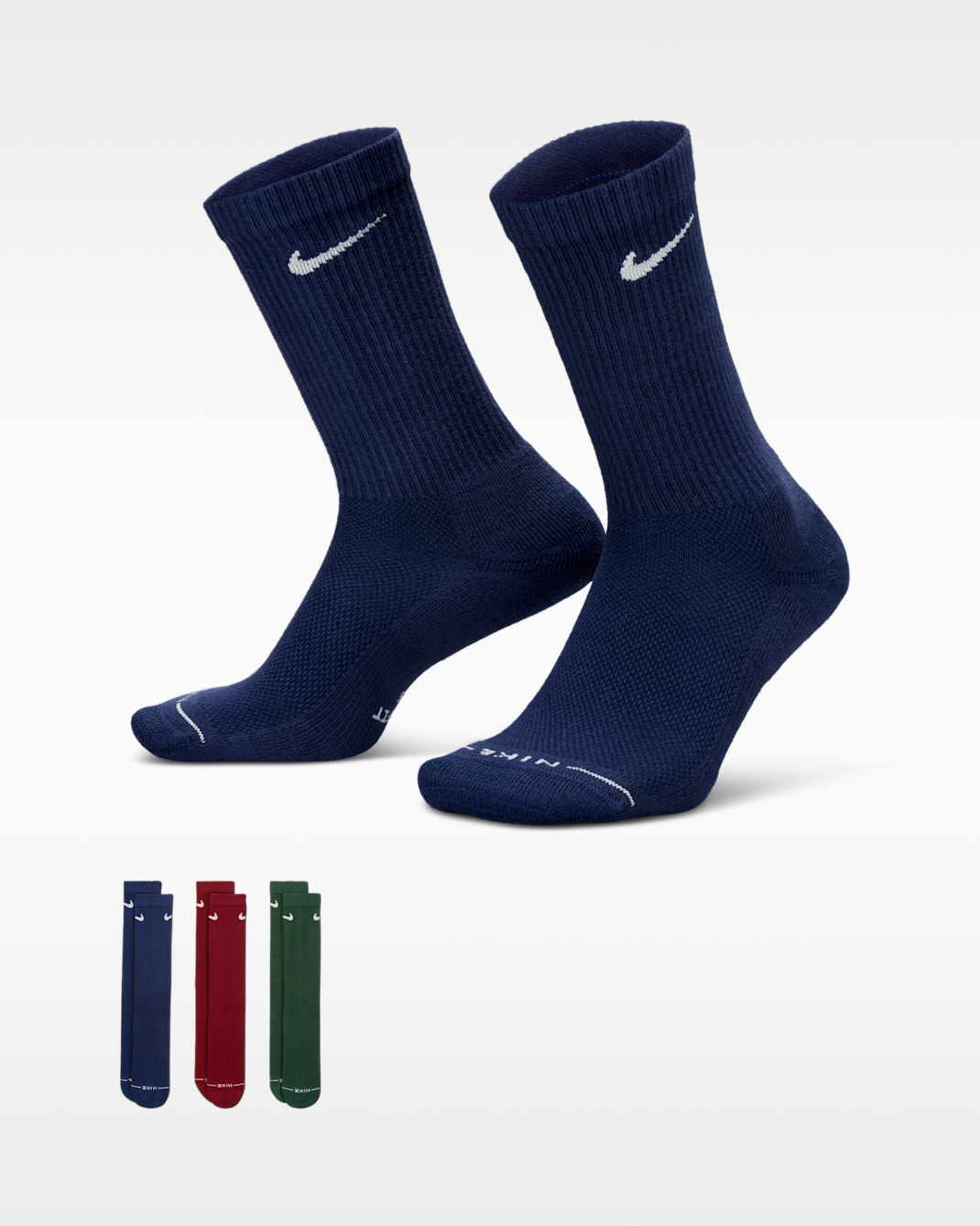 Nike Everyday Elevated Crew Socks (3 Pairs) - Multi-Color