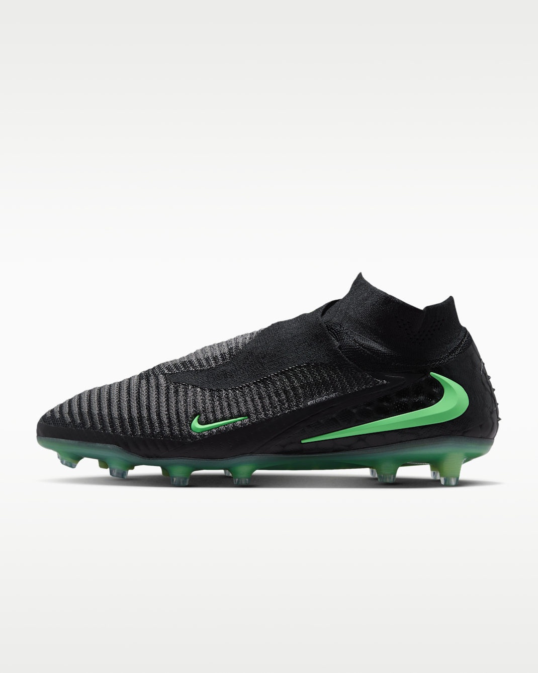 Nike Phantom 6 High Elite Artificial-Grass Soccer Cleats - Black/Black/Illusion Green