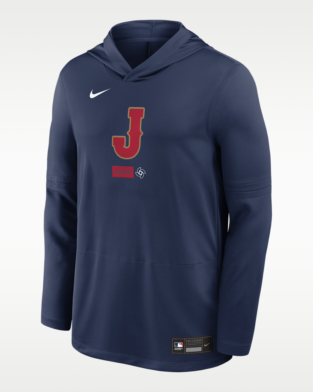 Japan National Baseball Team 2026 World Baseball Classic Men's Nike Dri-FIT Long-Sleeve Hooded Top - Navy