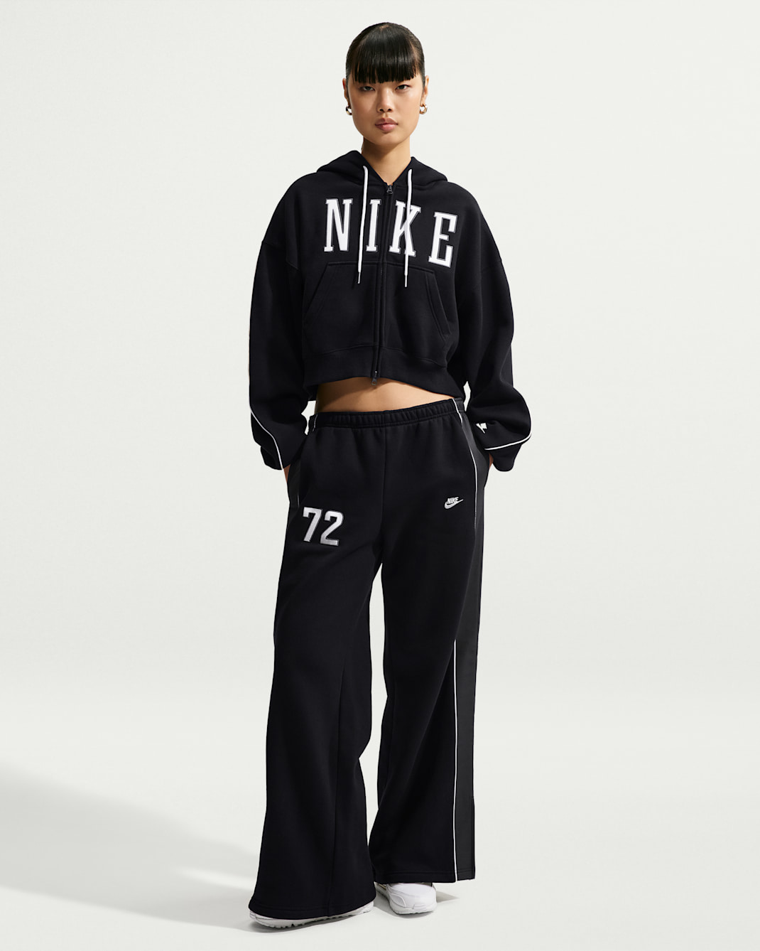 Nike Studio Fleece Medium Weight Women's Oversized Full-Zip Cropped Hoodie