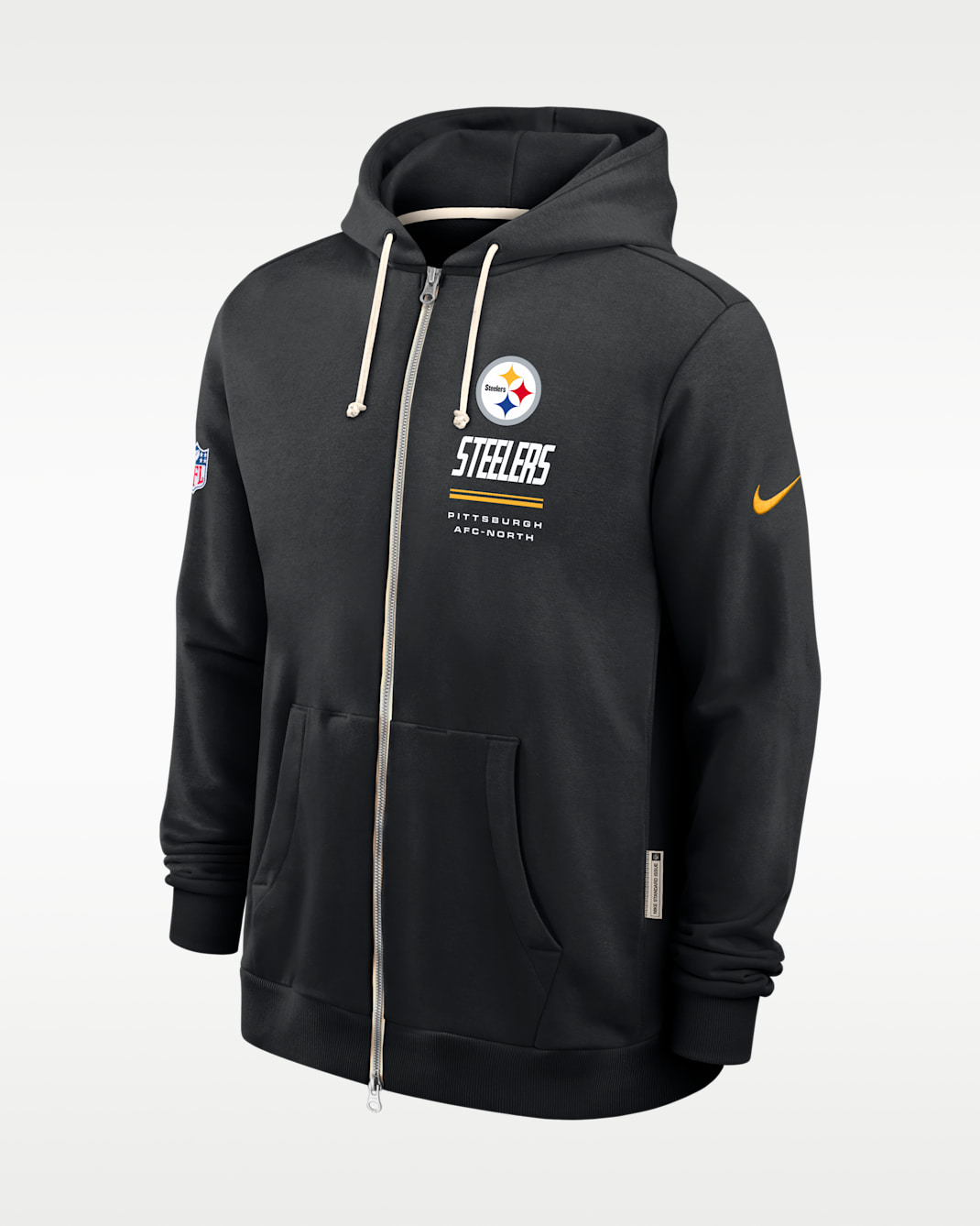Pittsburgh Steelers Sideline Standard Issue Men's Nike Dri-FIT NFL Full-Zip Hoodie - Black