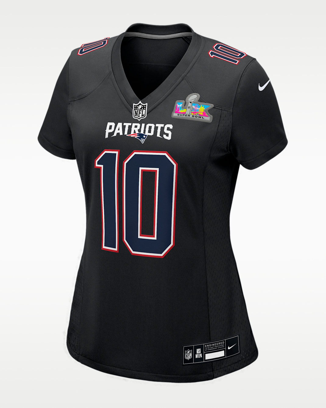 Drake Maye New England Patriots Super Bowl LX Women's Nike NFL Game Fashion Jersey - Black