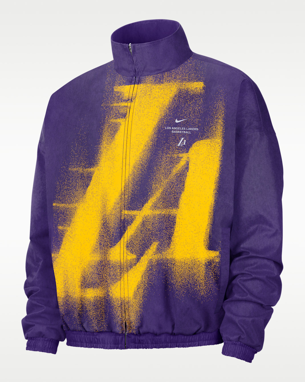 Chamarra de básquetbol de tejido Woven para hombre Los Angeles Lakers Nike Standard Issue - Morado campo/Amarillo