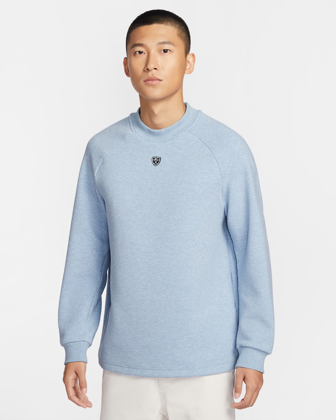 Nike Par Men's Therma-FIT Golf Crew-Neck Top - Work Blue/White/Black