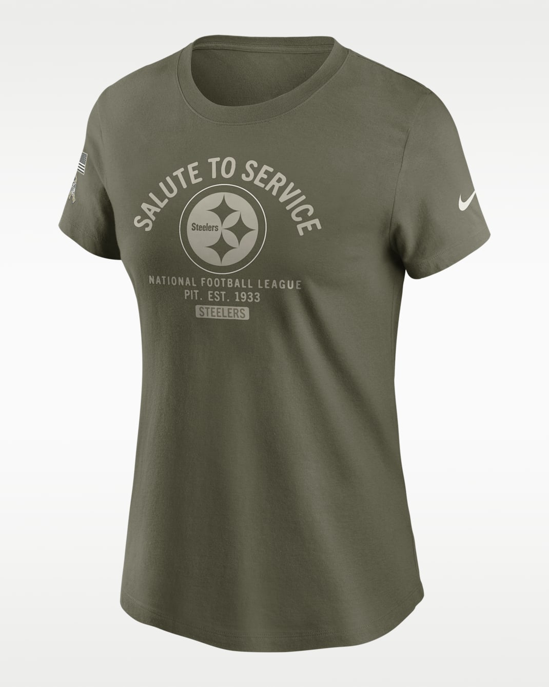Playera Nike de la NFL para mujer Pittsburgh Steelers Salute to Service Sideline - Oliva