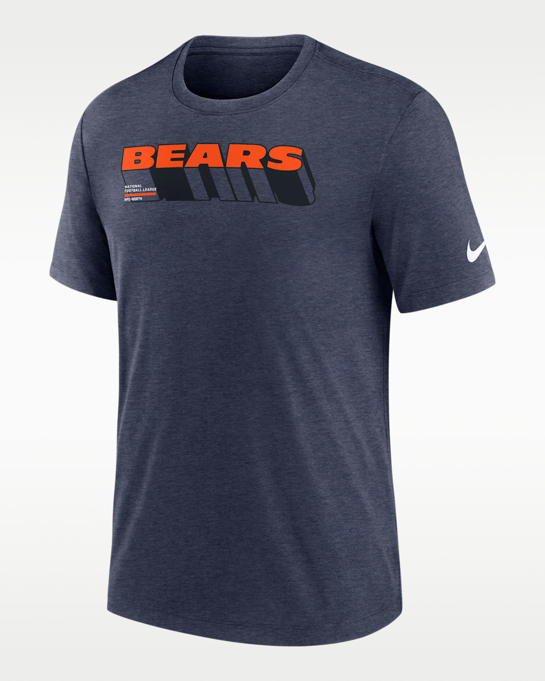 Playera Nike de la NFL para hombre Chicago Bears Long Pass - Azul marino jaspeado