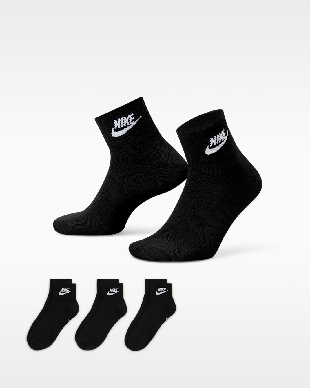 Calcetines al tobillo (3 pares) Nike Everyday Essential - Negro/Blanco