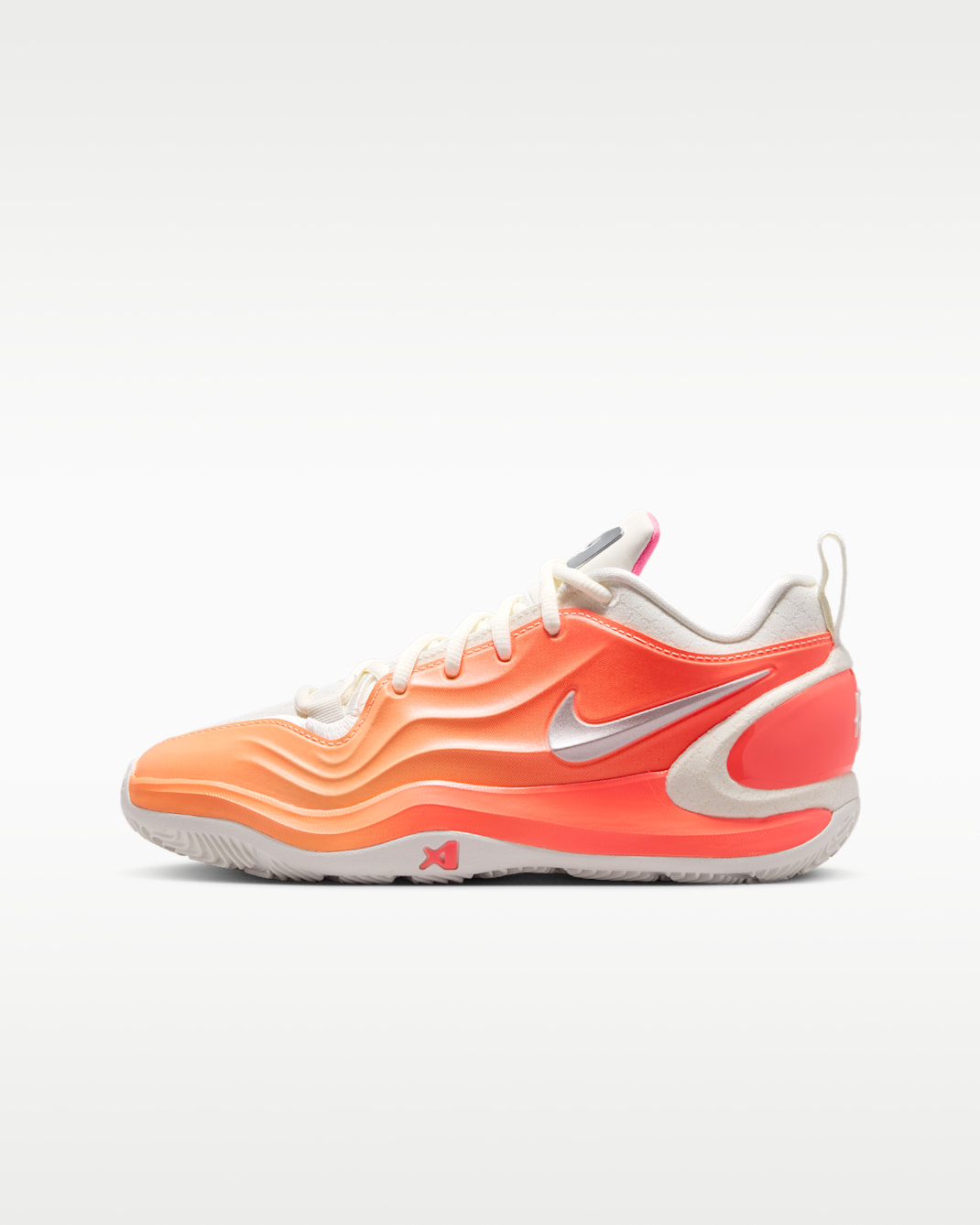 Tenis de básquetbol A'ja Wilson para niños grandes A'Two - Naranja pulso/Vela/Lava cálido/Plata metalizado