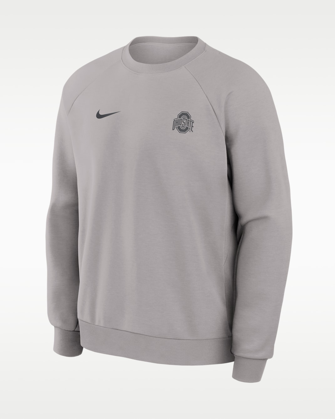 Ohio State Premium Performance Men's Nike Dri-FIT College Pullover Crew - Pewter Grey
